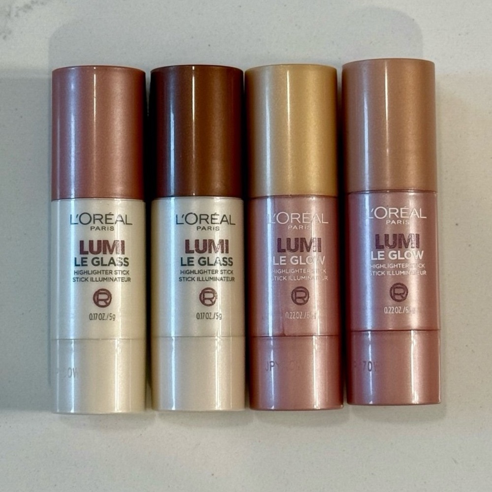 NEW L’Oréal Paris Lumi Le Glass and Lumi Le Glow Highlighter Sticks x 4